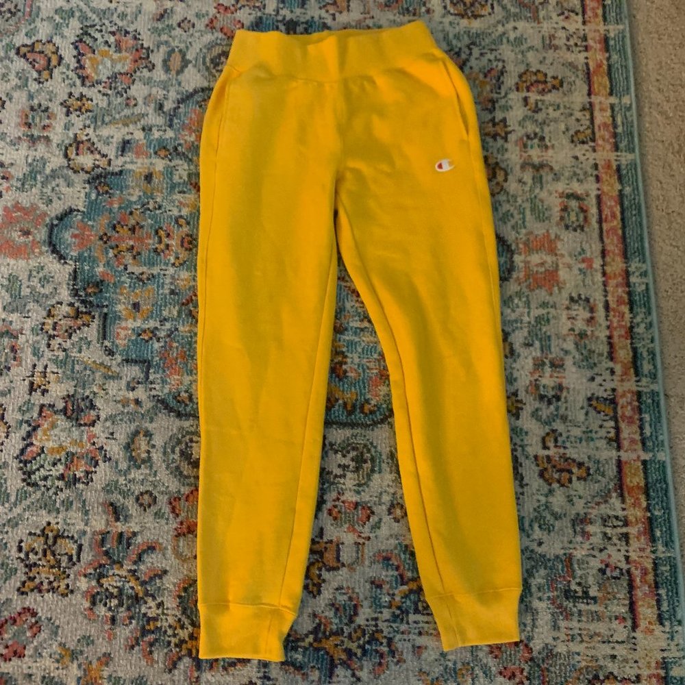 yellow champion sweatpants